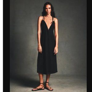 ZARA NWT RUCHED MIDI DRESS L